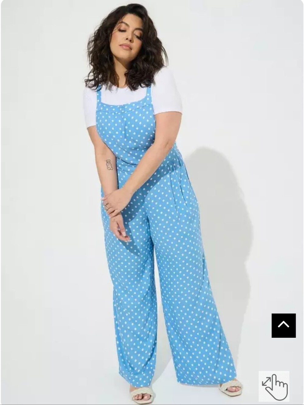 Torrid NEW Size 1 Short: Wide Leg Stretch Crepe Polka Dot Overall Jumper